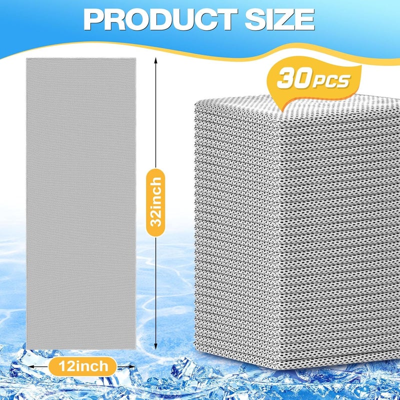 MENOLY 30 Packs Cooling Towels Bulk Cooling Towels for Neck and Face Gym Workout Cooling Neck Rags for Sports Yoga Soft Microfiber Breathable Sweat Rags for Hiking Running Fitness-Gray - Image 2